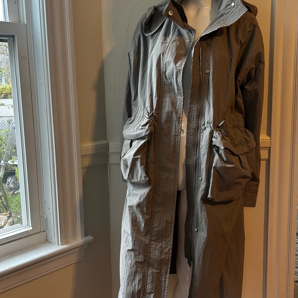 Zara Women's Utility raincoat Jacket in Gray size M